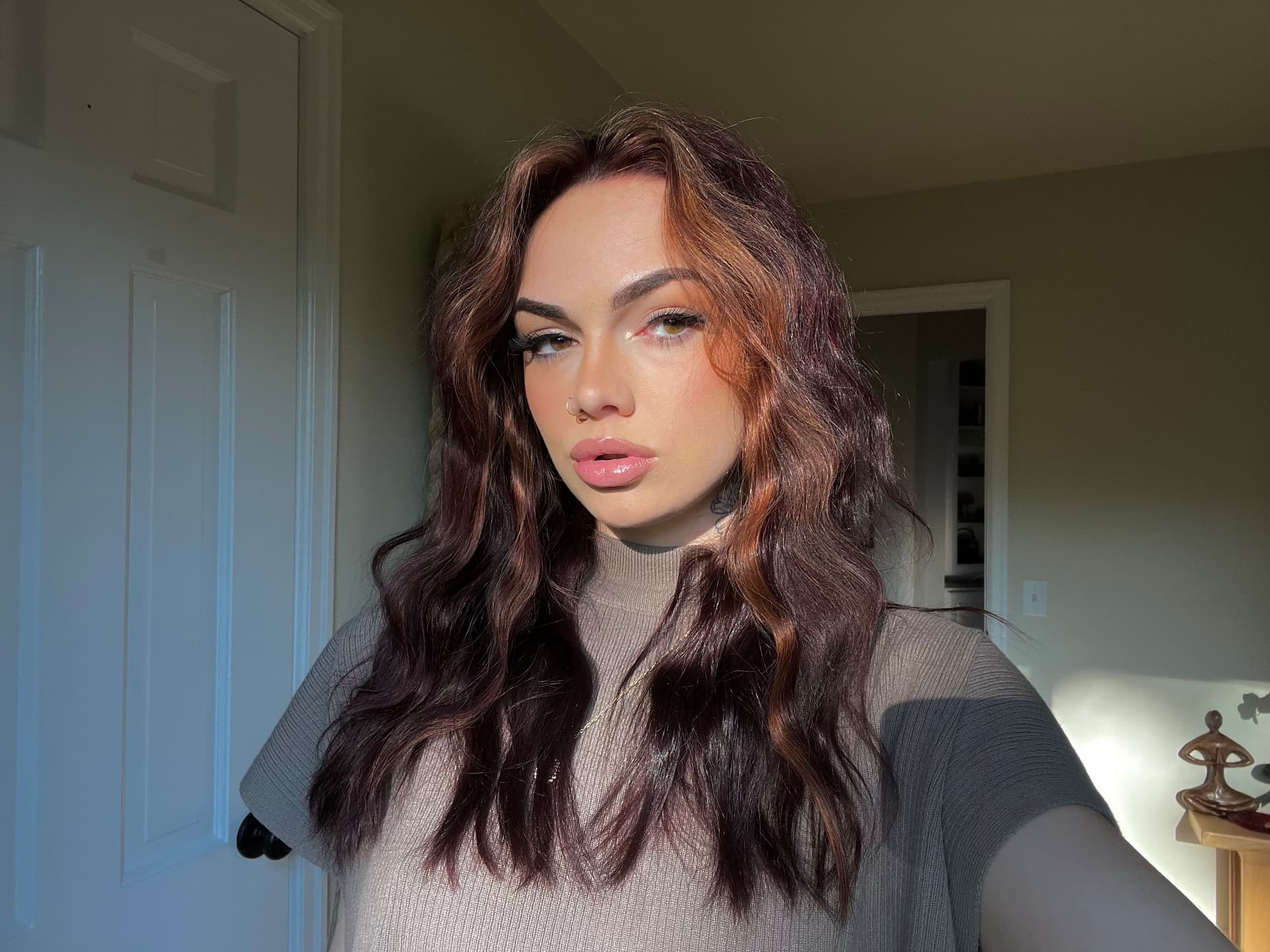 Auburn copper dimensional color with beachy waves